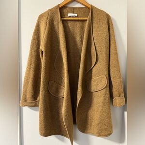 Cozy Tan Open Front Cardigan